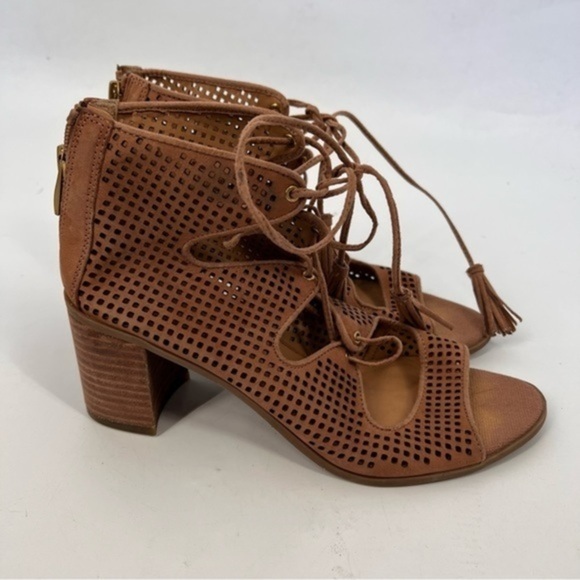 FRANCO Sarto Honolulu Leather Lace Up Heels/Boots size 8 - Picture 1 of 8